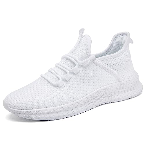 AZSDXS Turnschuhe Damen Bequeme Laufschuhe Sportschuhe Schnür Sommerschuhe Running Tennisschuhe Atmungsaktive Outdoor Jogging Freizeitschuhe Straßenlaufschuhe Sneaker für Fitness Gym Weiß 39 von AZSDXS