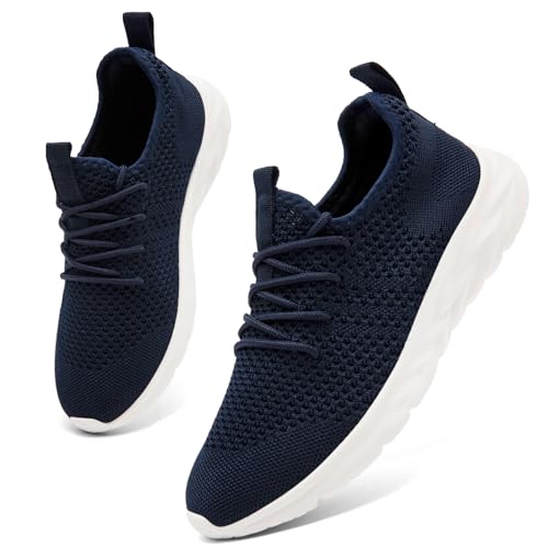 AZSDXS Leicht Turnschuhe Sportschuhe Damen Sneaker Atmungsaktive Hallenschuhe Sommer Schuhe Laufschuhe Outdoor für Fitness Tennis Jogging Bequem Straßenlaufschuhe Dunkelblau 41 von AZSDXS