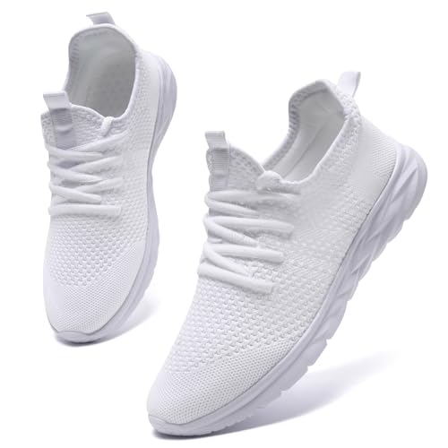 AZSDXS Leicht Turnschuhe Sportschuhe Damen Sneaker Atmungsaktive Hallenschuhe Sommer Schuhe Laufschuhe Outdoor für Fitness Tennis Jogging Bequem Straßenlaufschuhe Weiß 39 von AZSDXS