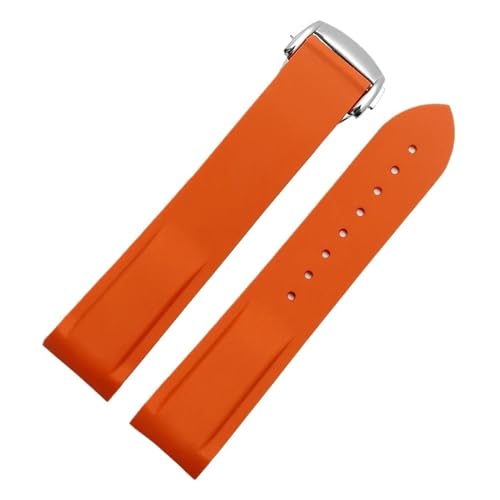 AZSHIW 20 mm 22 mm Gummiarmband mit gebogenem Ende, kompatibel mit Hamilton Kaki Frogman H777050 H778050, Taucherarmband aus Silikon(Coal Black,20mm) von AZSHIW