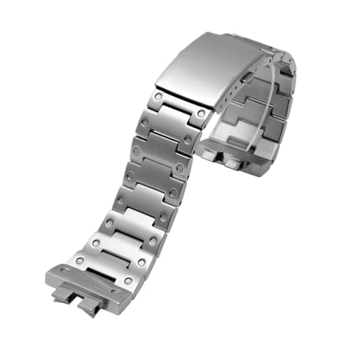 AZSHIW 316L Edelstahl-Armband kompatibel mit Casio G-Shock GMW-B5000 GM-B2100 GMB2100 GMC-B2100 MRG-B2100D Uhrenarmband aus massivem Stahl(Silver,For GMW-B5000) von AZSHIW