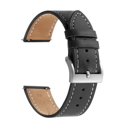 AZSHIW Armband 18 mm 20 mm 22 mm 24 mm Band kompatibel mit Huawei Watch GT5/GT4/GT3 Herren Damen Ersatz-Uhrenarmbänder(Black,22MM_SILVER BUCKLE) von AZSHIW
