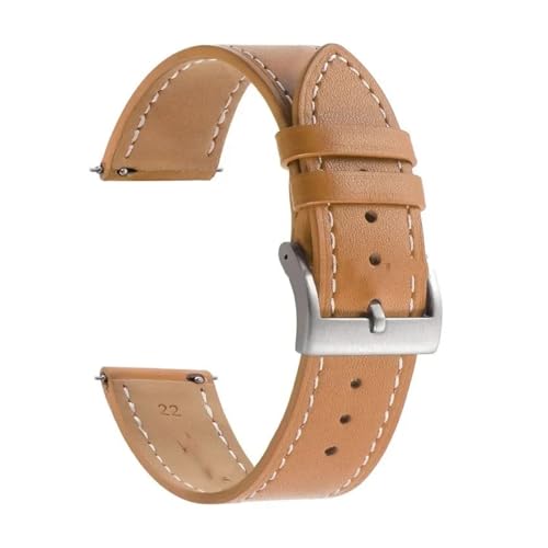 AZSHIW Armband 18 mm 20 mm 22 mm 24 mm Band kompatibel mit Huawei Watch GT5/GT4/GT3 Herren Damen Ersatz-Uhrenarmbänder(Brown,20MM_SILVER BUCKLE) von AZSHIW