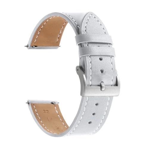 AZSHIW Armband 18 mm 20 mm 22 mm 24 mm Band kompatibel mit Huawei Watch GT5/GT4/GT3 Herren Damen Ersatz-Uhrenarmbänder(White,18MM_GOLD BUCKLE) von AZSHIW
