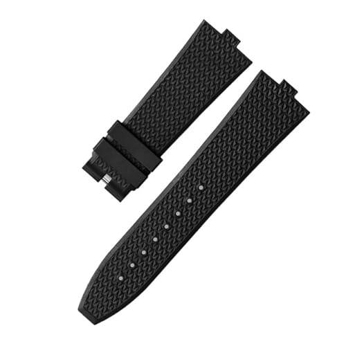 AZSHIW FKM-Fluorkautschuk-Armband, kompatibel mit Vacheron Constantin 4500V 5500V 7900 Uhrenarmband, VC-konvexe Öffnung, 7 mm, Armbanduhrenband(Black no buckle) von AZSHIW