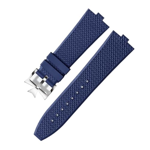 AZSHIW FKM-Fluorkautschuk-Armband, kompatibel mit Vacheron Constantin 4500V 5500V 7900 Uhrenarmband, VC-konvexe Öffnung, 7 mm, Armbanduhrenband(Blue SR pin) von AZSHIW