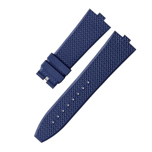 AZSHIW FKM-Fluorkautschuk-Armband, kompatibel mit Vacheron Constantin 4500V 5500V 7900 Uhrenarmband, VC-konvexe Öffnung, 7 mm, Armbanduhrenband(Blue no buckle) von AZSHIW