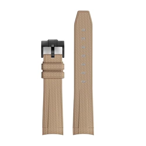 AZSHIW Gummi-Armband kompatibel mit Rolex Omega X Swatch Joint kompatibel mit MoonSwatch Constellation wasserdichtem Sport-Armband mit 20 mm gebogenem Ende(Brown BK buckle) von AZSHIW