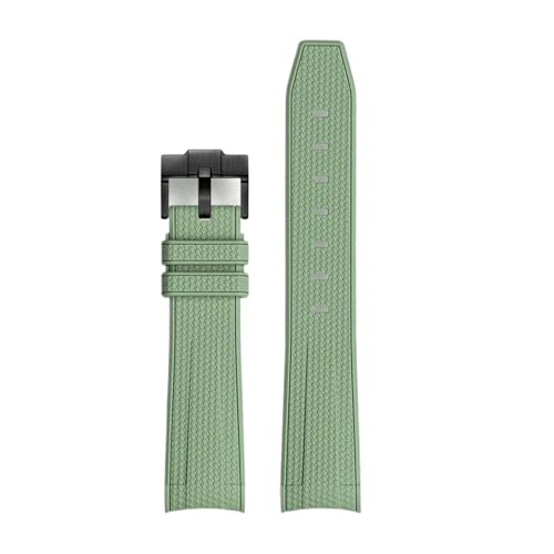 AZSHIW Gummi-Armband kompatibel mit Rolex Omega X Swatch Joint kompatibel mit MoonSwatch Constellation wasserdichtem Sport-Armband mit 20 mm gebogenem Ende(Green BK buckle) von AZSHIW
