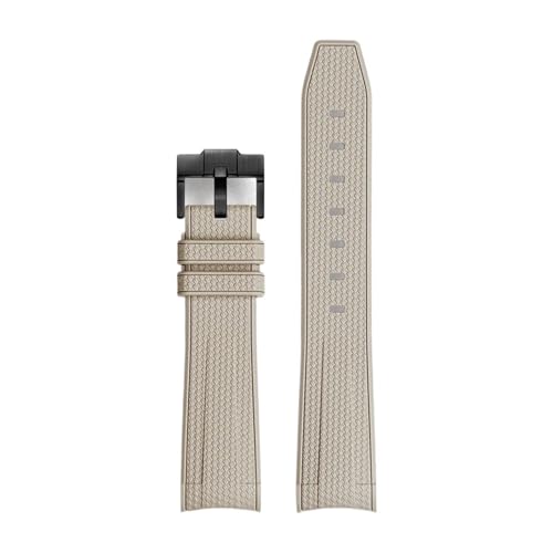 AZSHIW Gummi-Armband kompatibel mit Rolex Omega X Swatch Joint kompatibel mit MoonSwatch Constellation wasserdichtem Sport-Armband mit 20 mm gebogenem Ende(Khaki BK buckle) von AZSHIW