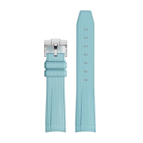 AZSHIW Gummi-Armband kompatibel mit Rolex Omega X Swatch Joint kompatibel mit MoonSwatch Constellation wasserdichtem Sport-Armband mit 20 mm gebogenem Ende(Sky blue SR) von AZSHIW