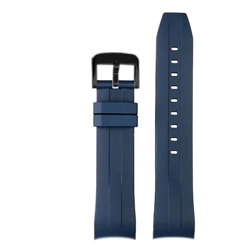 AZSHIW Gummi-Armband kompatibel mit Tissot 1853 Starfish Diving T120 Curved End Silikonarmband T120417A Serie Handgelenkarmband männlich(Blue black pin,21mm) von AZSHIW