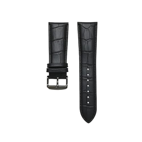 AZSHIW Herren-Uhrenarmband aus Leder mit Dornschließe, 22–28 mm, Alligator-Prägung, kompatibel mit allen Uhren(Black black buckle,21mm) von AZSHIW