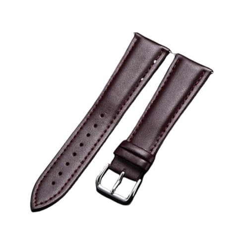 AZSHIW Kompatibel mit Business Soft Watchband Lederband Kalbsleder Herren Damen Uhrenarmband Uhrenzubehör Armband 16mm 18mm 20mm 22mm 24mm(All Brown,18mm) von AZSHIW