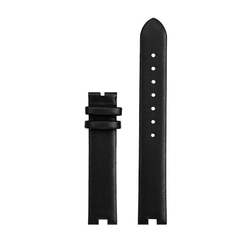 AZSHIW Kompatibel mit Gu-cci Uhrenarmband Damen YA141404 YA141501 YA1412 GC Rindsleder Uhrenarmband Kalbsleder Armband 12x4mm 14x4mm 14x5mm Mit Werkzeug(Black-no buckle,14x4mm) von AZSHIW