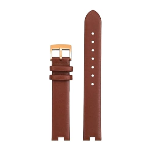 AZSHIW Kompatibel mit Gu-cci Uhrenarmband Damen YA141404 YA141501 YA1412 GC Rindsleder Uhrenarmband Kalbsleder Armband 12x4mm 14x4mm 14x5mm Mit Werkzeug(Brown-rose gold A,14x5mm) von AZSHIW