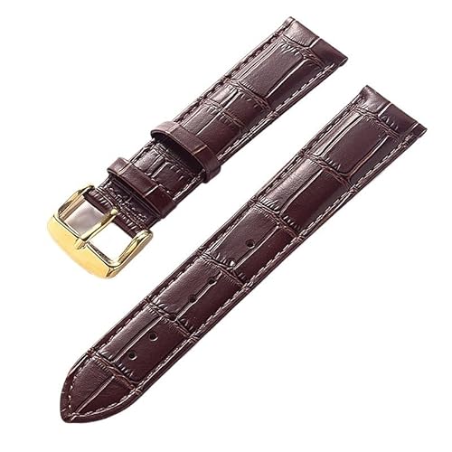 AZSHIW Kompatibel mit Herren- und Damen-Lederarmband, Ersatz-Cartier London Solo Key-Faltschließe, 17/18/20/22 mm, Leder-Uhrenarmband-Zubehör(Brown Gold Buckle,13) von AZSHIW