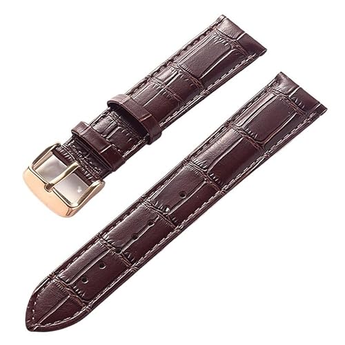 AZSHIW Kompatibel mit Herren- und Damen-Lederarmband, Ersatz-Cartier London Solo Key-Faltschließe, 17/18/20/22 mm, Leder-Uhrenarmband-Zubehör(Brown Rose Buckle,15) von AZSHIW