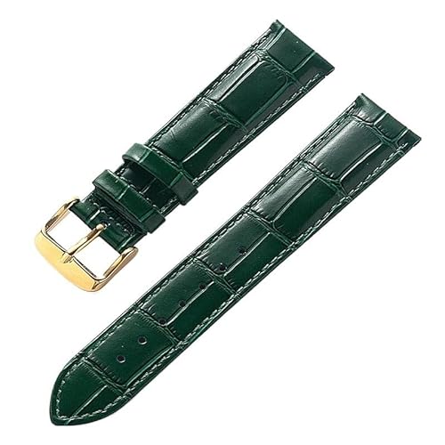 AZSHIW Kompatibel mit Herren- und Damen-Lederarmband, Ersatz-Cartier London Solo Key-Faltschließe, 17/18/20/22 mm, Leder-Uhrenarmband-Zubehör(Green gold buckle,17) von AZSHIW