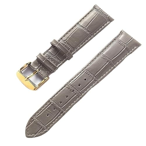 AZSHIW Kompatibel mit Herren- und Damen-Lederarmband, Ersatz-Cartier London Solo Key-Faltschließe, 17/18/20/22 mm, Leder-Uhrenarmband-Zubehör(Grey Gold Buckle,21) von AZSHIW