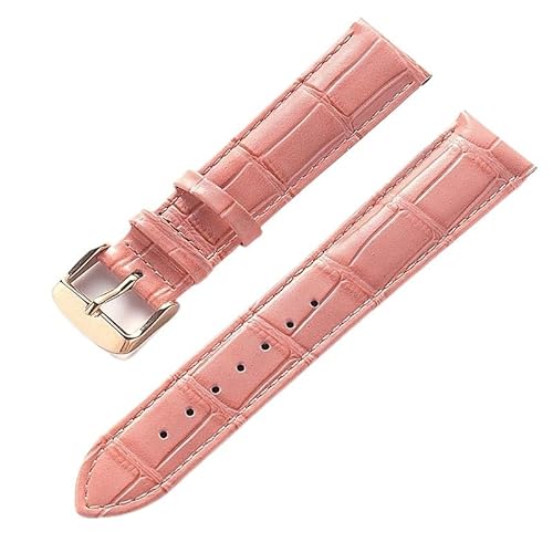 AZSHIW Kompatibel mit Herren- und Damen-Lederarmband, Ersatz-Cartier London Solo Key-Faltschließe, 17/18/20/22 mm, Leder-Uhrenarmband-Zubehör(Peach Rose Buckle,19) von AZSHIW