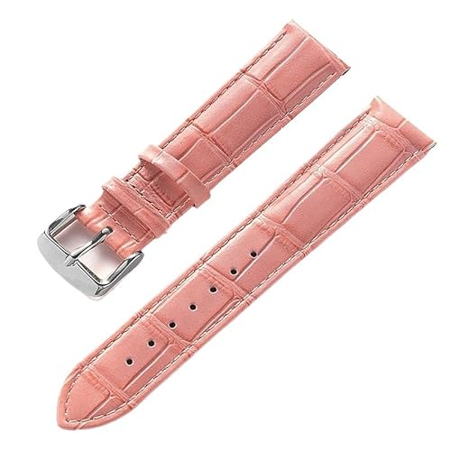 AZSHIW Kompatibel mit Herren- und Damen-Lederarmband, Ersatz-Cartier London Solo Key-Faltschließe, 17/18/20/22 mm, Leder-Uhrenarmband-Zubehör(Peach pink,18) von AZSHIW