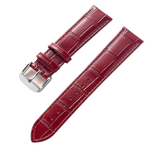 AZSHIW Kompatibel mit Herren- und Damen-Lederarmband, Ersatz-Cartier London Solo Key-Faltschließe, 17/18/20/22 mm, Leder-Uhrenarmband-Zubehör(Red,14) von AZSHIW