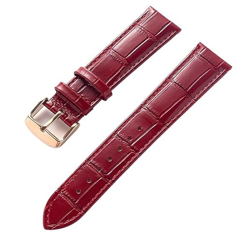 AZSHIW Kompatibel mit Herren- und Damen-Lederarmband, Ersatz-Cartier London Solo Key-Faltschließe, 17/18/20/22 mm, Leder-Uhrenarmband-Zubehör(Red rose buckle,22) von AZSHIW