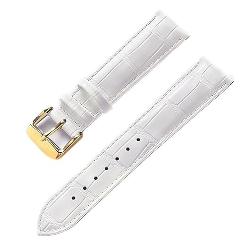 AZSHIW Kompatibel mit Herren- und Damen-Lederarmband, Ersatz-Cartier London Solo Key-Faltschließe, 17/18/20/22 mm, Leder-Uhrenarmband-Zubehör(White Gold Buckle,13) von AZSHIW
