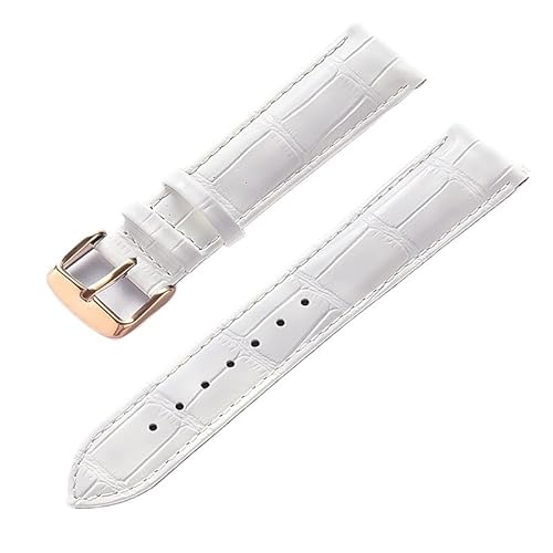 AZSHIW Kompatibel mit Herren- und Damen-Lederarmband, Ersatz-Cartier London Solo Key-Faltschließe, 17/18/20/22 mm, Leder-Uhrenarmband-Zubehör(White Rose Buckle,22) von AZSHIW