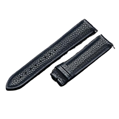 AZSHIW Kompatibel mit Lederarmband 12/13/14/15/16/17/18/19/20/21/22/23/24 mm Herren Damen Universal Rindsleder Ersatzarmband Uhrenarmband Braun(Blue no buckle,19mm) von AZSHIW