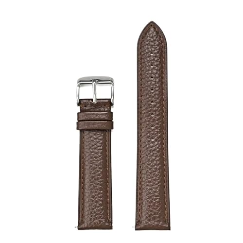 AZSHIW Kompatibel mit Lederarmband 12/13/14/15/16/17/18/19/20/21/22/23/24 mm Herren Damen Universal Rindsleder Ersatzarmband Uhrenarmband Braun(Dark Brown,17mm) von AZSHIW