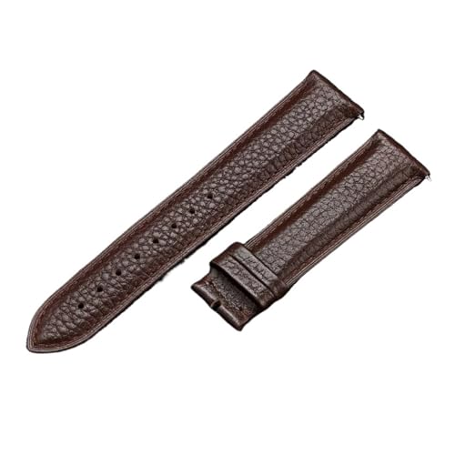 AZSHIW Kompatibel mit Lederarmband 12/13/14/15/16/17/18/19/20/21/22/23/24 mm Herren Damen Universal Rindsleder Ersatzarmband Uhrenarmband Braun(Dark Brown no buckle,19mm) von AZSHIW