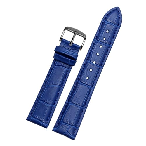 AZSHIW Lederarmband, blaues Uhrenarmband, kompatibel mit Citizen Rossini-Uhrenarmband, 14, 16, 18, 20 mm, 21 mm, 22 mm, 23 mm(Blue black buckle,19mm) von AZSHIW