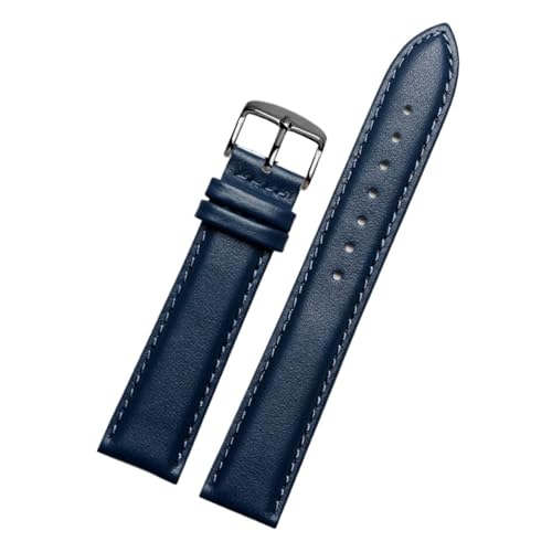AZSHIW Lederarmband, blaues Uhrenarmband, kompatibel mit Citizen Rossini-Uhrenarmband, 14, 16, 18, 20 mm, 21 mm, 22 mm, 23 mm(Plain blue black,14mm) von AZSHIW