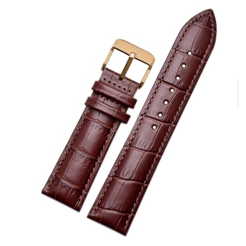AZSHIW Lederarmband kompatibel mit Armani-Uhrenarmband Ar1605 1637 2480 Herren- und Damen-Rindslederarmband-Zubehör 18 20 mm(Brown-Rose-K1,16mm) von AZSHIW