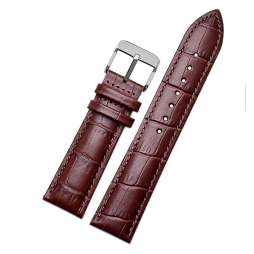 AZSHIW Lederarmband kompatibel mit Armani-Uhrenarmband Ar1605 1637 2480 Herren- und Damen-Rindslederarmband-Zubehör 18 20 mm(Brown-Steel-K1,16mm) von AZSHIW