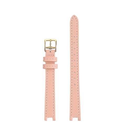 AZSHIW Lederarmband kompatibel mit COACH PARK 14503534/14503896 Little Green Form Rindsleder-Uhrenarmband 12 mm Kerbe Damen-Accessoire(Pink-gold) von AZSHIW