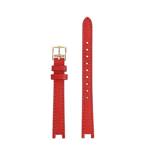 AZSHIW Lederarmband kompatibel mit COACH PARK 14503534/14503896 Little Green Form Rindsleder-Uhrenarmband 12 mm Kerbe Damen-Accessoire(Red-gold) von AZSHIW