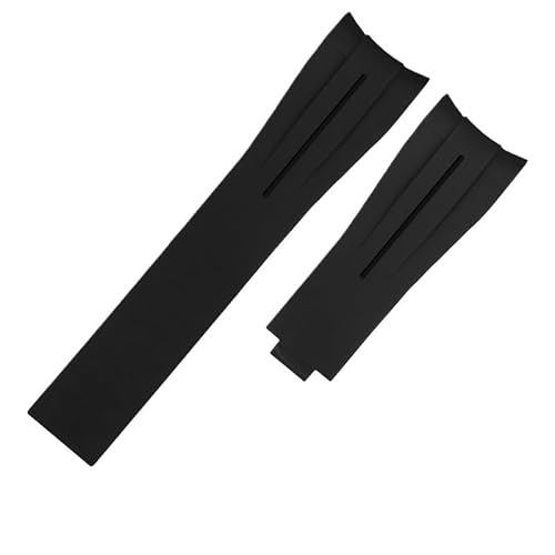 AZSHIW Silikon-Gummi-Armband 20 mm 21 mm Kompatibel mit Rolex-Uhrenarmband Tauchen Wasserdichtes Armband Verhindern Sie Staub Großhandel Armbandband(Black black no,21mm) von AZSHIW