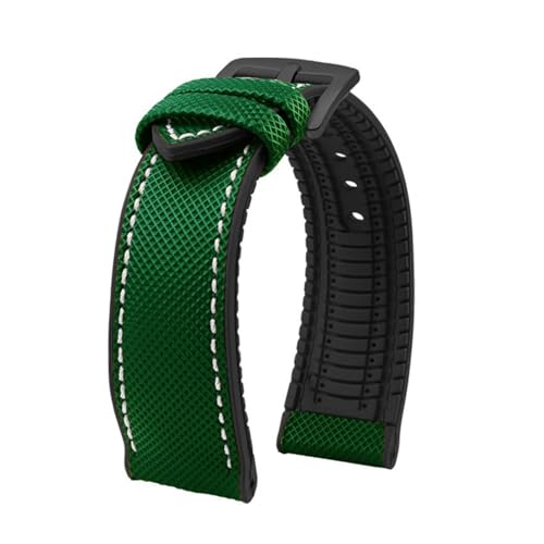 AZSHIW Uhrenarmband aus Nylon und Gummi, wasserdicht, Silikonarmband, Schmetterlingsschnalle, kompatibel mit Breitling Omega Citizen Uhren, 20 mm(Orange,20mm) von AZSHIW