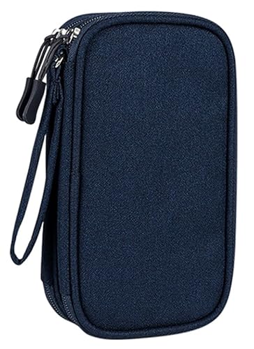 Doppellagige Diabetiker-Zubehör-Organizer-Tasche mit Handschlaufe für Insulin-Stift, Testgurte, Lanzetten, Blutzuckermessgeräte, Stechhilfe, Spritze, Nadel, Alkoholtücher, Fläschchen (dunkelblau) Doppellagige Diabetiker-Zubehör-Organizer-Tasche mit Handschlaufe für Insulin-Stift, Testgurte, Lanzetten, Blutzuckermessgeräte, Stechhilfe, Spritze, Nadel, Alkoholtücher, Fläschchen (dunkelblau) von AZTCLIGHT