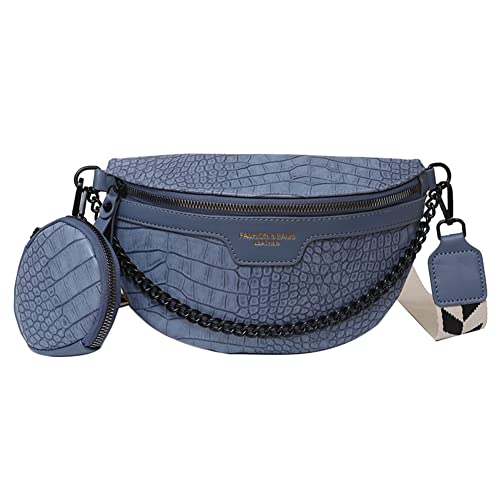 AZURAOKEY Alligator-Muster, Gürteltasche, Bauchtasche mit Kleiner Geldbörse, Unterarmtasche, gewebter breiter Riemen, PU-Leder, lässig, tragbar for die Arbeit von AZURAOKEY