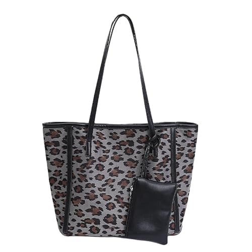 AZURAOKEY Cheetah Leopard Print Tasche große Reisehandtasche for Frauen (hellgrau) von AZURAOKEY