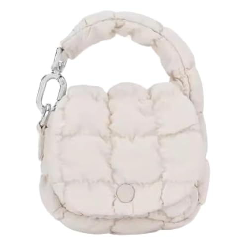 AZURAOKEY Damen Mini Wolkentasche, einfarbig, Baumwolle, gesteppt, Umhängetasche, plissiert, gerüscht, Knödeltasche, Flap-Tasche for Shopping & Date von AZURAOKEY