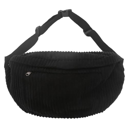 AZURAOKEY Einfache Umhängetasche aus Cord, einfarbig, modische Hüfttasche, stilvolle Sporttasche, Verstellbarer breiter Riemen, mehrere Taschen for Männer und Frauen von AZURAOKEY
