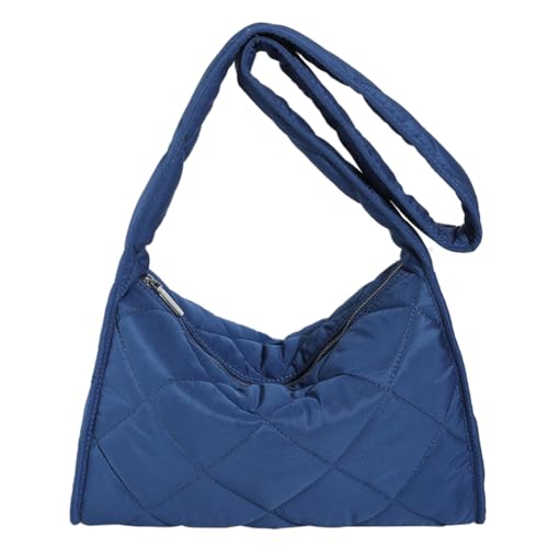 AZURAOKEY Frauen Einfache Gepolsterte Tasche Große Kapazität Vielseitig Gesteppte Handtasche Weiche Leichte Einfarbig Weibliche Outdoor Einkaufstasche von AZURAOKEY