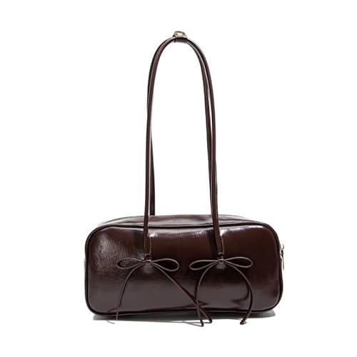 AZURAOKEY Frauen Leder -Umhängetasche mit Fliege Handtasche for den täglichen Gebrauch (Kaffee) von AZURAOKEY