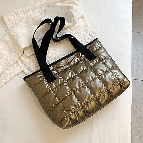 AZURAOKEY Frauen Nylon -Stoffumhängetaschen Frauen Tasche Handtaschen große Kapazität gesteppte Einkaufstaschen for Girl Women Street von AZURAOKEY