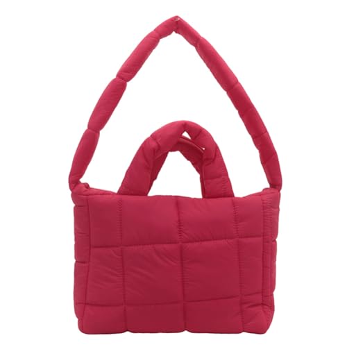 AZURAOKEY Frauen Puffer Tote Handtasche Große Kapazität Stepp Plaid Einfarbig mit Top-Griff Reisetasche von AZURAOKEY
